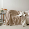 Double Layers Sherpa Blanket Soft Plush Flannel Fleece Thick Bed Blanket, Washable Warm Sherpa Bedspread for All Seasons Jacquard Fleece Throw for Bedroom Sofa Outdoors 