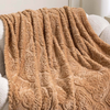  Solid Thicken Flannel Fleece Blanket Soft Jacquard Decor Blanket Queen Size for Bed Sofa Couch Travel 48x72 Inches