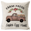 Rabbit Easter Pillow Happy Easter Rabbit Bunny Eggs Home Decro Throw Pillow Case Cushion Cover 18" X 18" Spring Pillow