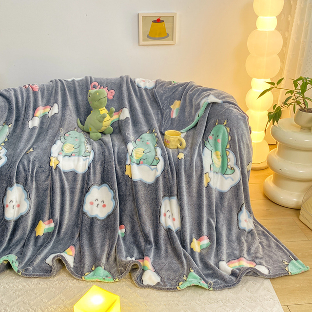 Floral Flannel Print Blanket 60"x80", Ultra Cozy Cow Throw Blanket for Couch Bed And Travel, Camping, All Seasons Twin Size Blanket 