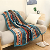 Super Soft WInter Warm Sherpa Boho Throw Blanket Plaid Printed Double-Layer Flannel Fleece Blankets for Couch