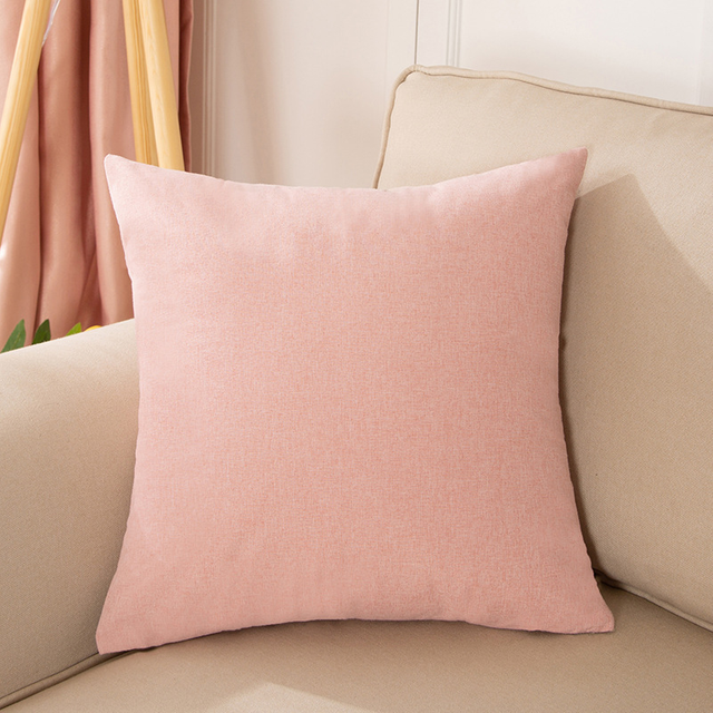 Plain Solid Color Linen Throw Pillow Covers 18"x18" Cushion Cases for Couch Sofa Bed Living Room Home Decoration 