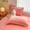 Velvet Flannel Pillowcase Set Filled Cushion Plain Pillow Cover Luxury Cozy Fuzzy Velvet Pillow Shams for All Seasons