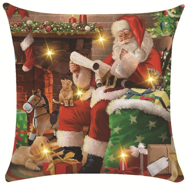 18 X 18 Inch Merry Christmas Trees Snowflake Throw Pillow Covers Pillowcases Throw Pillow Covers for Sofa Couch Home Decor