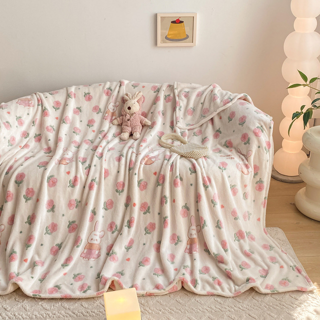 Printed Flannel Fleece Throw Blanket for Couch, Bedroom, Sofa Lightweight Cozy Soft Blanket for Bed Suitable for All Seasons