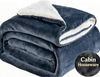 Custom Logo Wholesale Reversible Polyester Plush Embroidery Adult Other Sherpa Flannel Fleece Bed Throw Blanket