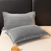Super Soft Solid Color Pillow Case Thicken Flannel Warm Plus Velvet Cushion Cover Pillowcase 48*74CM Decorative Pillow for Bedroom, Sofa, Couch