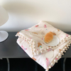 Super Cute Baby Toddler Muslin Blanket with Pompom Organic Baby Girls Blankets Essentials for Newborns Soft Breathable