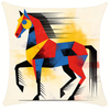 2026 Zodiac Horse Cushions Square Pillow Modern Pillowcases Decorative 18*18Inch Abstract Throw Pillowcase Geometric Cushion Cases with Zipper for Sofa Bed Couch Living Room