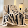Layered Warm Sherpa Blankets for All Seasons Soft Plush Flannel Fleece Thick Bed Blanket, Jacquard Fleece Throw for Bedroom Sofa Outdoors 