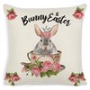 Rabbit Easter Pillow Happy Easter Rabbit Bunny Eggs Home Decro Throw Pillow Case Cushion Cover 18" X 18" Spring Pillow