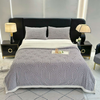 Plush Cozy Double Sided Fluffy Lamb Fleece Blanket Jacquard Flannel King Size Bed Cover for All Season Use Polyester Winter Bed Cover