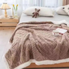 Custom Soft Luxury Sherpa Throw Fleece Blanket Jacquard Knitted Winter Sofa Cover Woven Pattern Lightweight Decorative Use