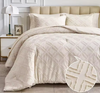  Bedding Set Luxury Solid Color Quilt Set Jacquard Tufted Cover Bedding Set Embroidered Tufted All Season Soft 