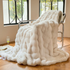 Faux Rabbit Fur Bubble Blanket Faux Fur Blanket Bubble fleece Soft Warm Cozy Shaggy Rabbit Blanket