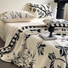 Comfortable Velvet Silk Blanket for Sofa Couch Bedroom Four Season Decorative Blanket Cover 