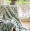 Home Rabbit Faux Fur Soft Throw Blanket for Couch Ultra Soft Fuzzy Plush Bubble Throw for Sofa Living Room & Home Decor
