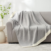 Solid Color Knitted Sofa Throw Blanket Buttery Grey Throw Blanket for Couch, Reversible Super Soft Warm Blankets Cozy Knit Fuzzy Plush Lightweight Throws for Sofa, Bed