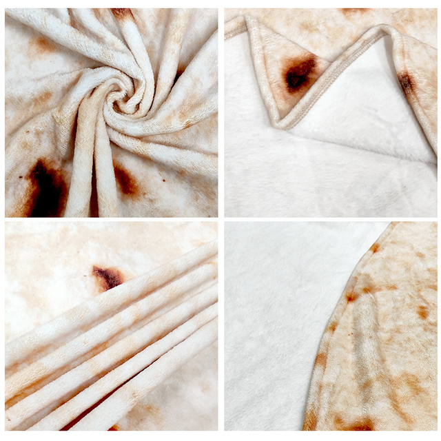 Printed Burrito Tortilla Throw Blanket 71 Inches Soft Wrap Blanket Funny Gifts for Women Men Teens, Soft Flannel Blanket Birthday Gifts for Boys Girls 