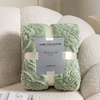  Solid Thicken Flannel Fleece Blanket Soft Jacquard Decor Blanket Queen Size for Bed Sofa Couch Travel 48x72 Inches
