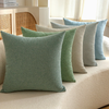 Solid Color Linen Decorative Throw Pillow Covers Soft Square Pillow Case for Sofa Couch Bed Chair, 18x18 Inch