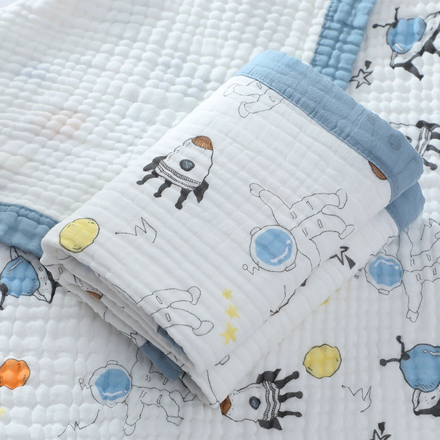 Soft Cotton Baby Swaddle Wrap Muslin Blanket Cloth Lovely Printed Newborn Throw Towel Toddler Toddler Boys Girls Breathable&lightweight 
