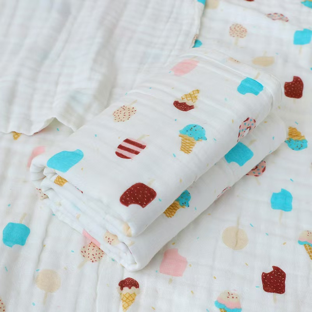 Animal Cartoon Cotton Muslin Swaddle for Infant Babies Multifunctional Cotton Swaddle Blanket Lovely Printed Newborn Throw Towel Toddler Toddler Boys Girls