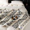 Printed Jacquard Sherpa Throw Fleece Blanket Twin Size Fluffy Throw Double Sided Fuzzy Flannel Warm Blanket for Bed Sofa Couch Car Home Decoration 