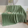 Hot Selling Polyester Modern Soft Hotel Bedding Sofa Home Decor Solid Color Bubble Flannel Throw Blanket for Gift