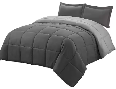 Brushed Fabric stitched duvet bedding sets with checkered quilt cover filled microfiber quilt