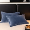 Super Soft Solid Color Pillow Case Thicken Flannel Warm Plus Velvet Cushion Cover Pillowcase 48*74CM Decorative Pillow for Bedroom, Sofa, Couch