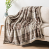 Printed Sherpa Blanket – Double Layer Plush Fleece & Sherpa Throw Blanket Taupe Plaid Sherpa Throw Blanket for Couch Twins, Soft Fuzzy Cabin Blanket and Throws, Warm Cozy Winter Gift Blanket