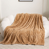  Solid Thicken Flannel Fleece Blanket Soft Jacquard Decor Blanket Queen Size for Bed Sofa Couch Travel 48x72 Inches