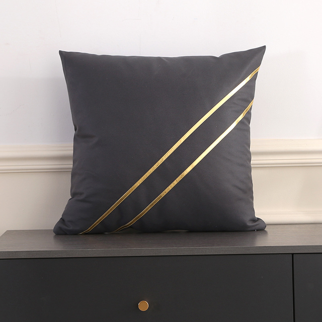 Gold Throw Pillow Covers Leathaire Velvet Throw Pillow Covers Decorative Square Pillowcases for Living Room Bedroom Sofa Couch Camping 