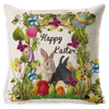 Rabbit Easter Pillow Happy Easter Rabbit Bunny Eggs Home Decro Throw Pillow Case Cushion Cover 18" X 18" Spring Pillow