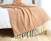 Soft Knit Fleece Travel Throw Blanket Factory-Priced Home Decor Blankets in Bulk for Cozy Home Textiles 