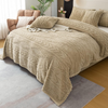 Solid Color Wheat Jacquard Flannel Blanket – Soft Plush Throw Blanket for Sofa & Bed