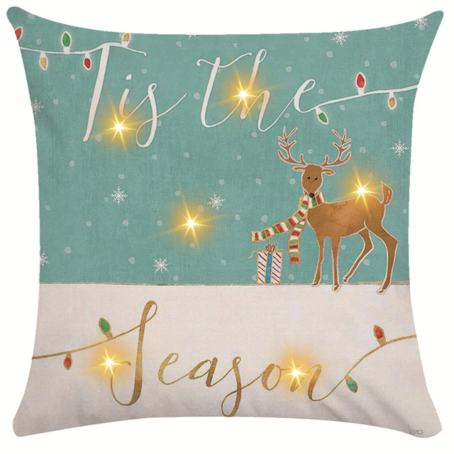 Merry Christmas Snowman Pillow Covers  Christmas Throw Pillow Decorative Cushions Linen Cloth Pillow Cover Sofa Cover