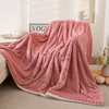 Solid Color Jacquard Flannel Fleece Throw Blanket Cozy Soft Blanket for Couch, Bed, Office Home Textile Machine Washable Decor 
