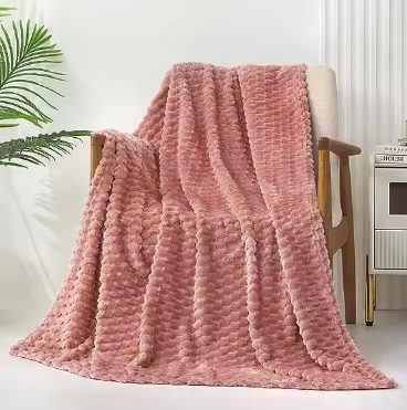 Flannel Blanket Super Soft Throw Blanket Flannel Clouds Stylish Jacquard Lightweight Bed Blanket All Season