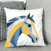 2026 Zodiac Horse Cushions Square Pillow Modern Pillowcases Decorative 18*18Inch Abstract Throw Pillowcase Geometric Cushion Cases with Zipper for Sofa Bed Couch Living Room