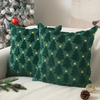 Merry Christmas Pillow Covers 18x18 inch Plush Faux Fur Jacquard Throw Pillows for Bedroom Sofa Holiday Festivals Winter Home Decor