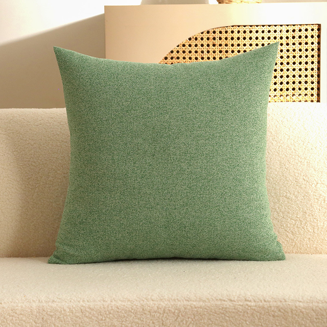Solid Color Linen Decorative Throw Pillow Covers Soft Square Pillow Case for Sofa Couch Bed Chair, 18x18 Inch