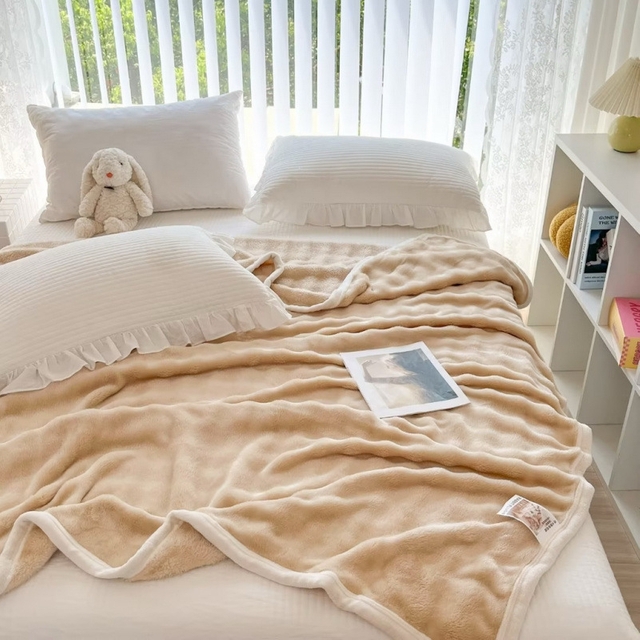 Luxury Fleece Throws Super Soft Warm Thick Cozy Throw Blankets for Couch Sofa Travel Camp Fluffy Bed Cover Nap Air Conditioning Children's Blanket Multi Color