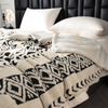 Printed Jacquard Sherpa Throw Fleece Blanket Twin Size Fluffy Throw Double Sided Fuzzy Flannel Warm Blanket for Bed Sofa Couch Car Home Decoration 