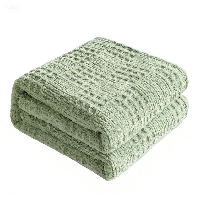 Cozy Flannel Fleece Blanket High Density Polyester Blanket Air Conditioning Lightweight Throw Blanket for Sofa Couch Bed 