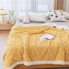 Custom Soft Luxury Sherpa Throw Fleece Blanket Jacquard Knitted Winter Sofa Cover Woven Pattern Lightweight Decorative Use