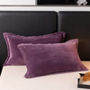 Velvet Flannel Pillowcase Set Filled Cushion Plain Pillow Cover Luxury Cozy Fuzzy Velvet Pillow Shams for All Seasons