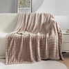 Hot Selling Polyester Modern Soft Hotel Bedding Sofa Home Decor Solid Color Bubble Flannel Throw Blanket for Gift