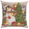 Merry Christmas Snowman Pillow Covers  Christmas Throw Pillow Decorative Cushions Linen Cloth Pillow Cover Sofa Cover